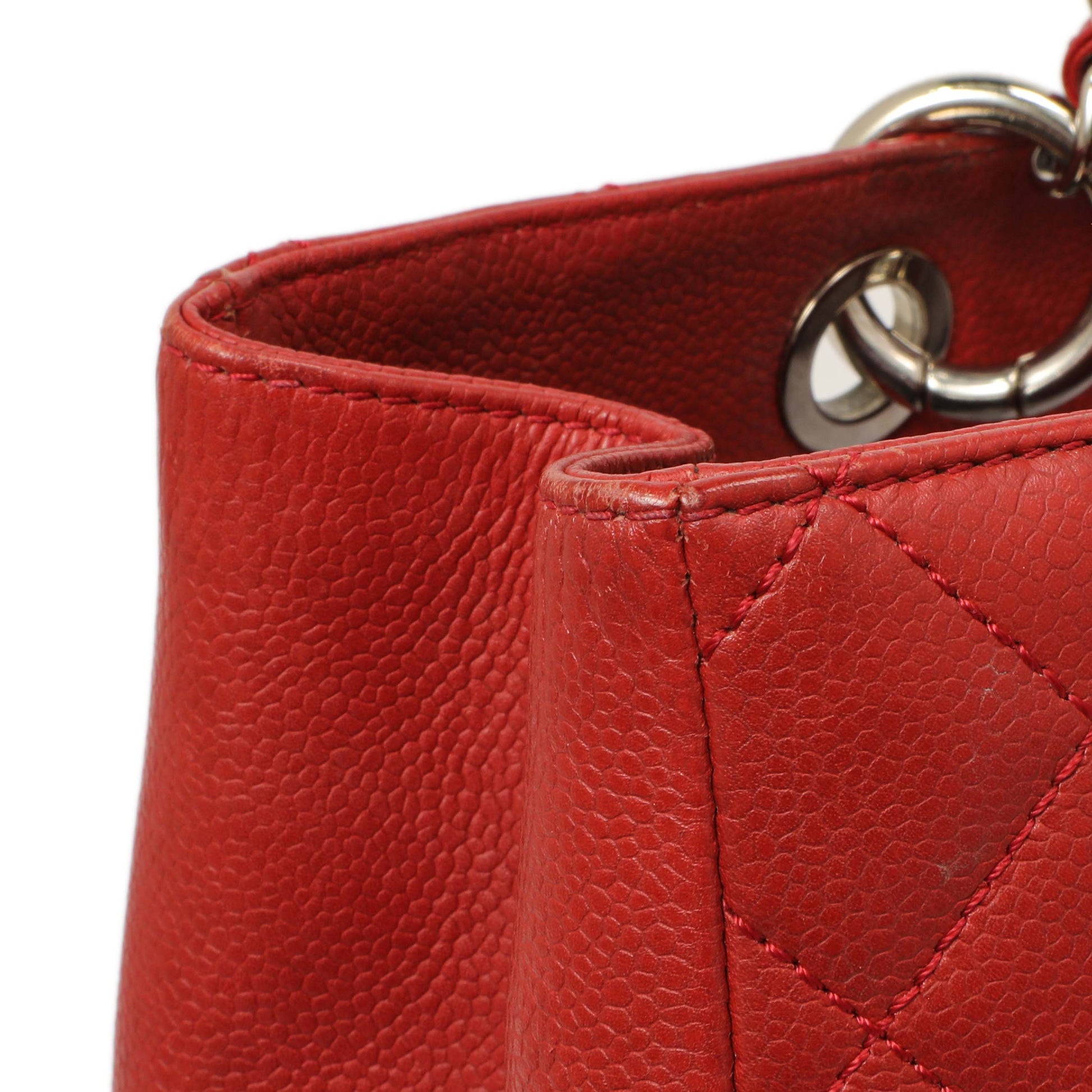 Exclusive Chanel Red Quilted Caviar Grand Shopping Tote GST — Alternate View 11