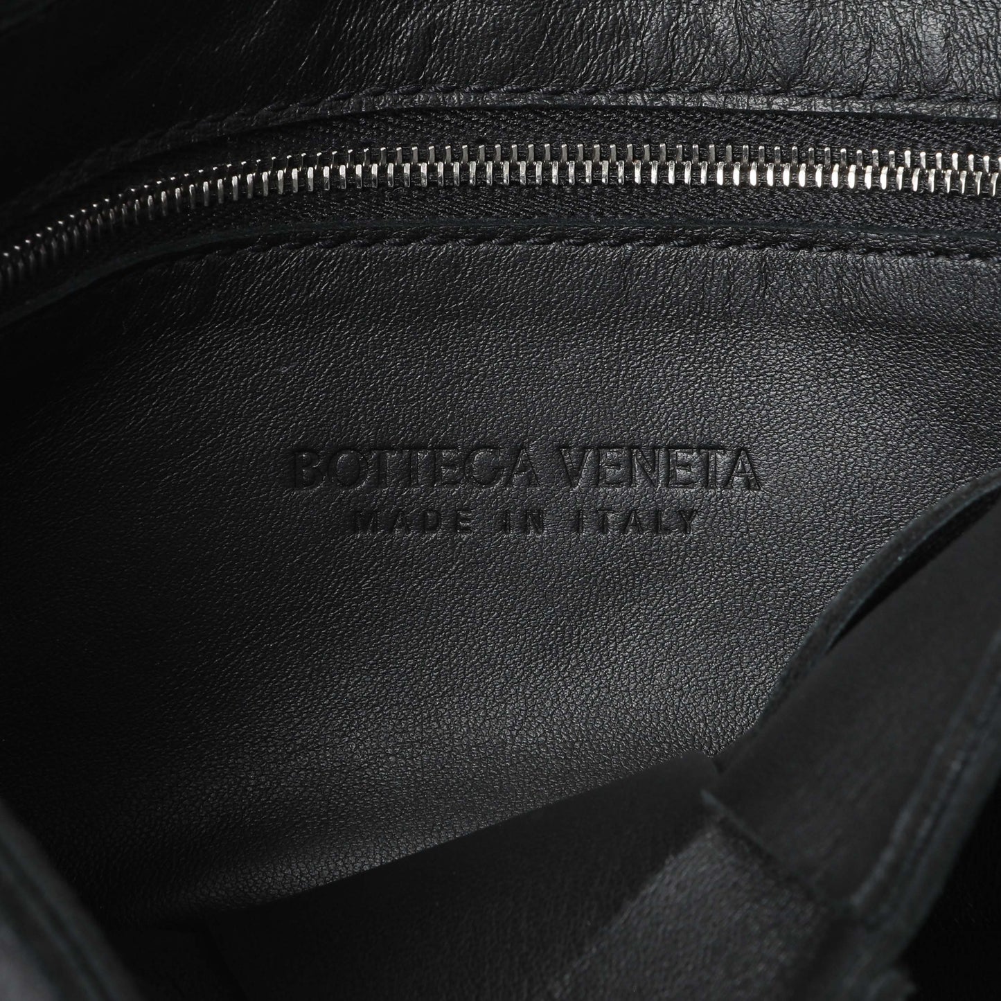 Exclusive Bottega Venetta Black Lambskin Maxi Intrecciato Cassette Crossbody Bag — Lifestyle View