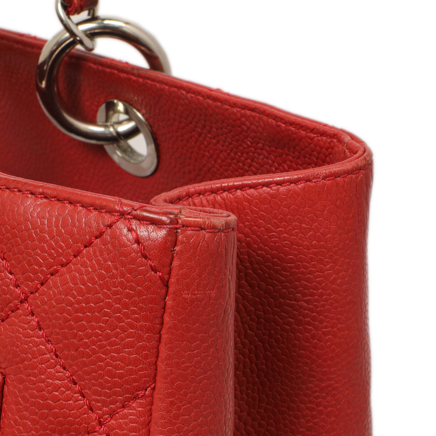 Exclusive Chanel Red Quilted Caviar Grand Shopping Tote GST — Alternate View 12