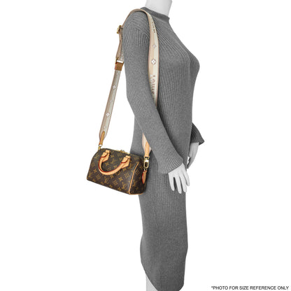 Exclusive Louis Vuitton Monogram Beige Speedy Bandouliere 20 — Lifestyle View