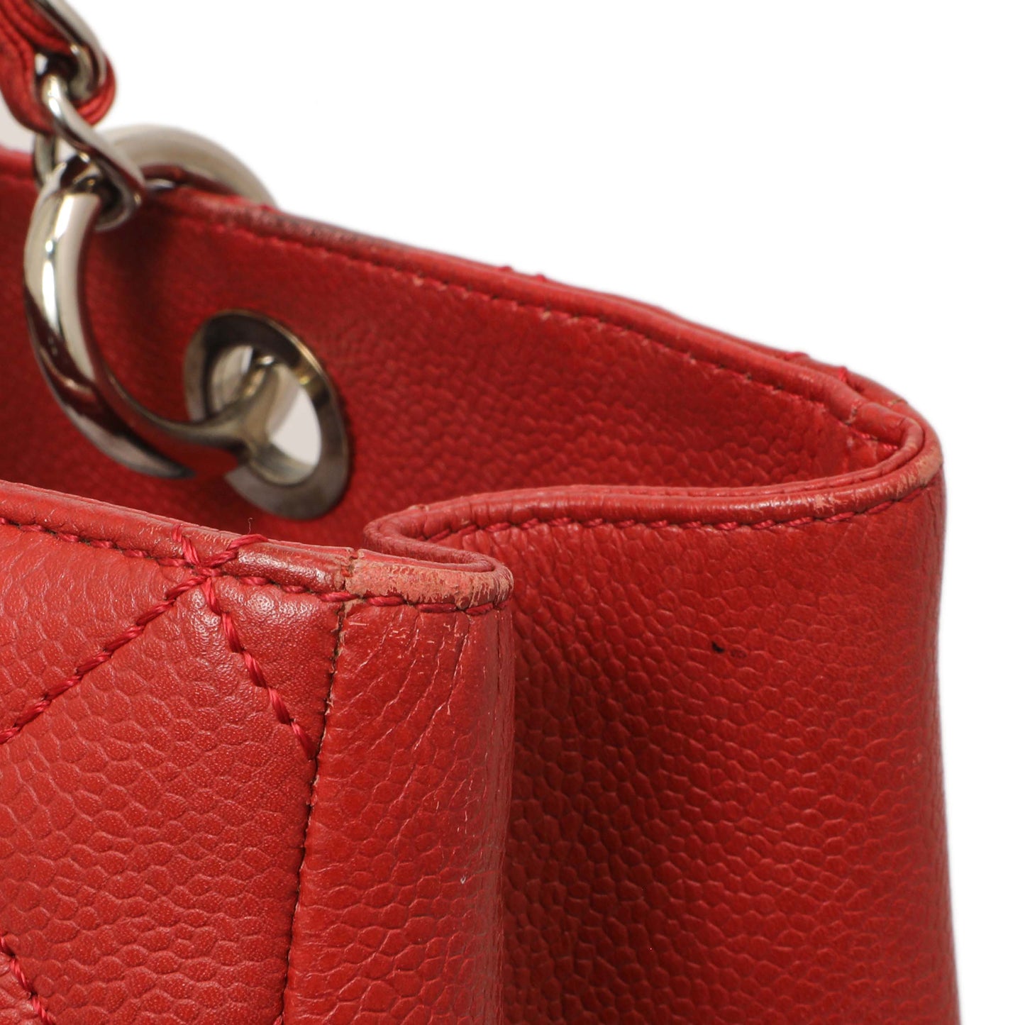 Exclusive Chanel Red Quilted Caviar Grand Shopping Tote GST — Alternate View 14