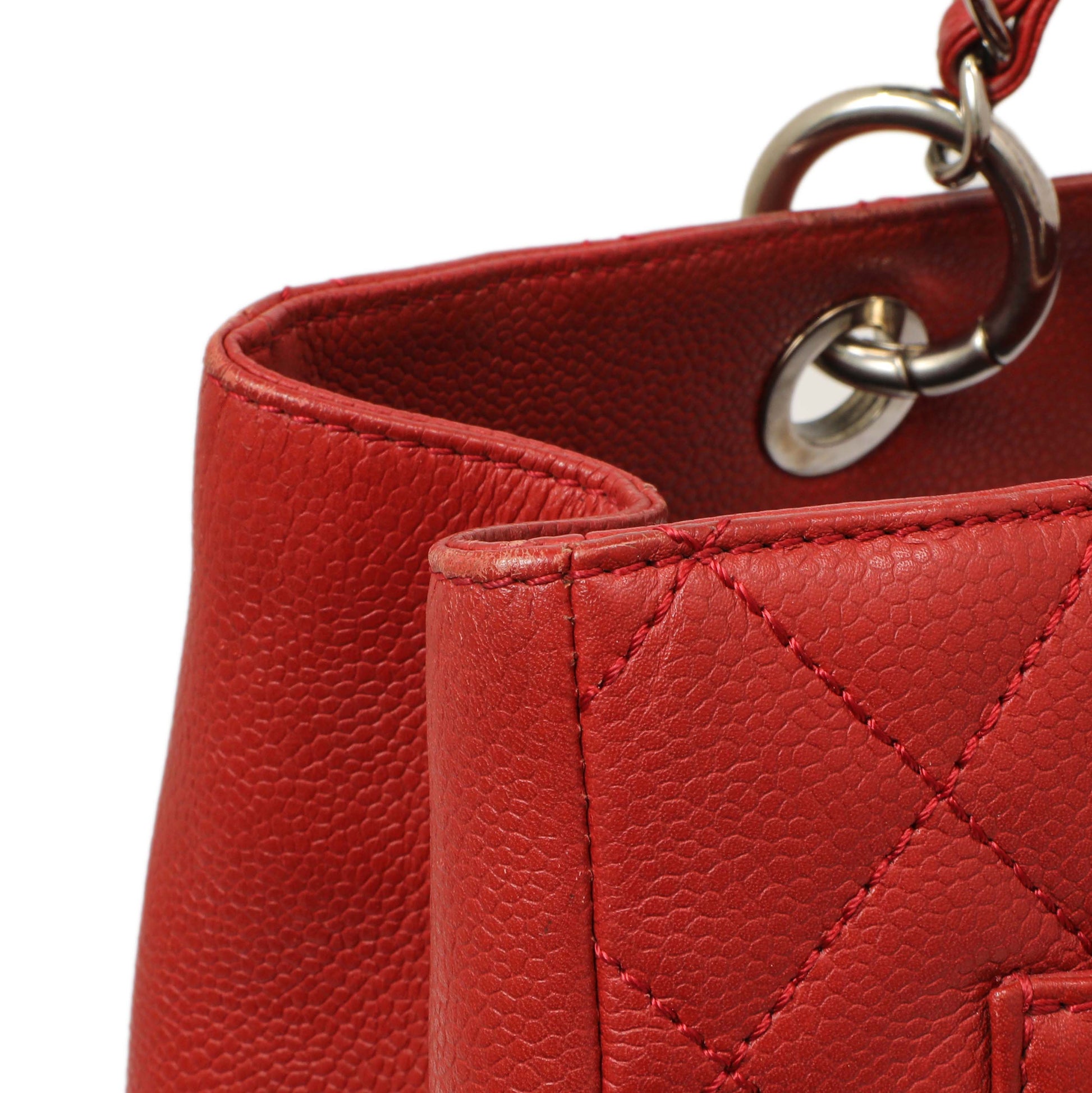 Exclusive Chanel Red Quilted Caviar Grand Shopping Tote GST — Alternate View 13