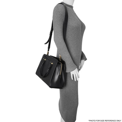Exclusive Salvatore Ferragamo Black Hammered Calfskin Today Satchel — Lifestyle View
