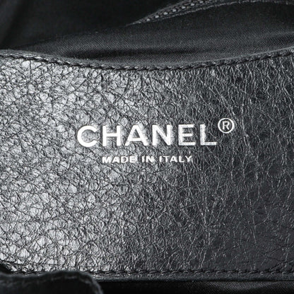 Exclusive Chanel Black Glazed Calfskin On The Road Bucket Bag — Detail View