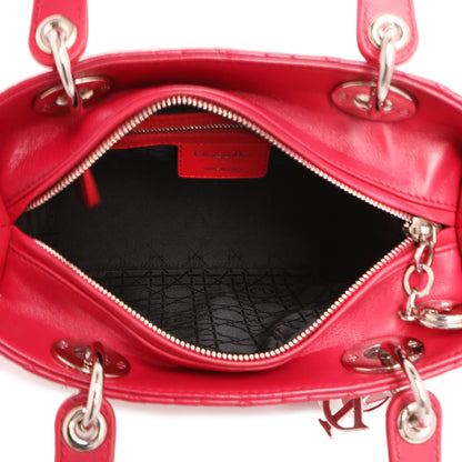 Exclusive Christian Dior Fuchsia Lambskin Cannage Medium Lady Dior — Alternate View 8