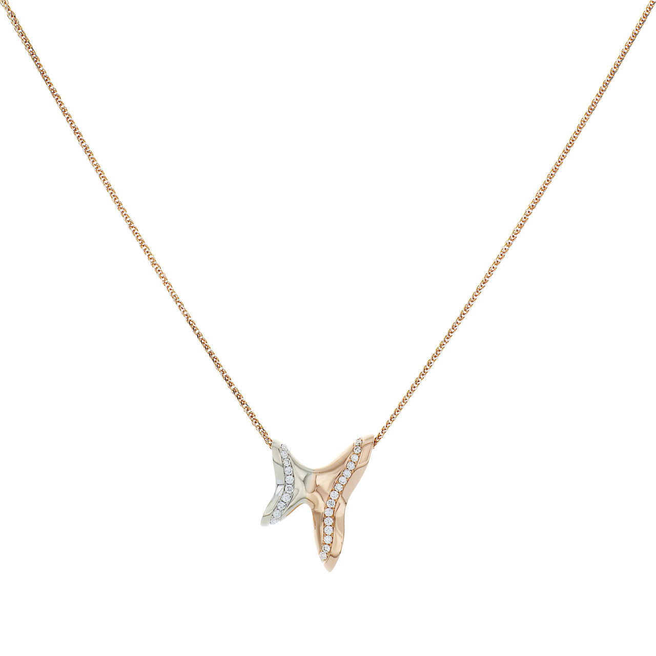 Exclusive 18K Rose Gold & White Gold 0.30 Carat Diamond Pendant — Front View