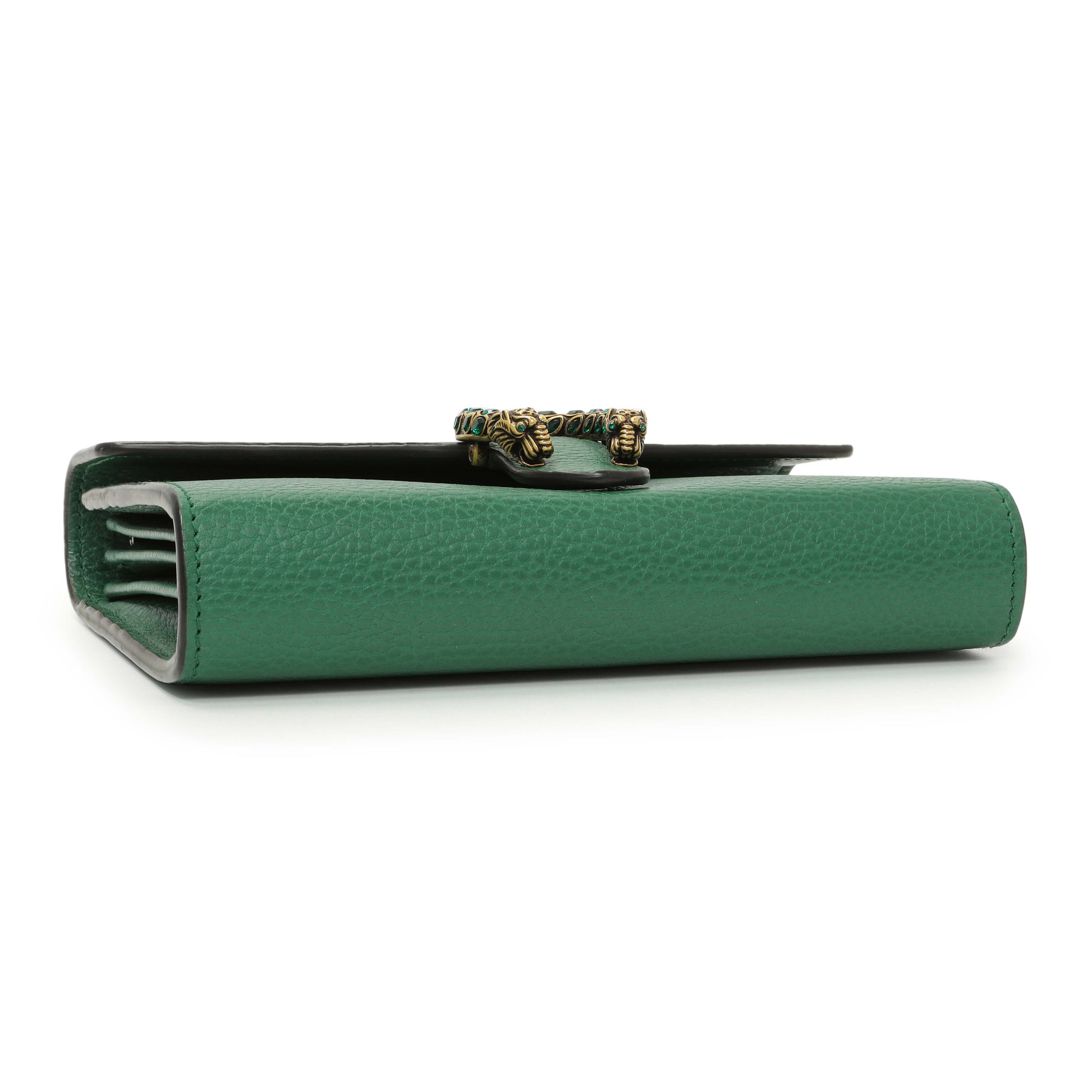 Exclusive Gucci Emerald Calfskin Mini Dionysus Chain Wallet — Back View