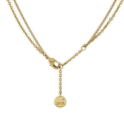 Exclusive Christian Dior Crystal Petit CD Double Necklace — Side View