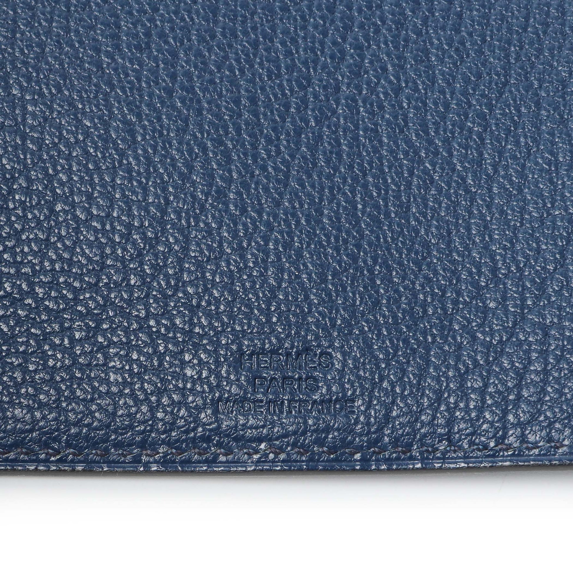 Exclusive Hermes Blue Tarmac Passport Holder — Lifestyle View