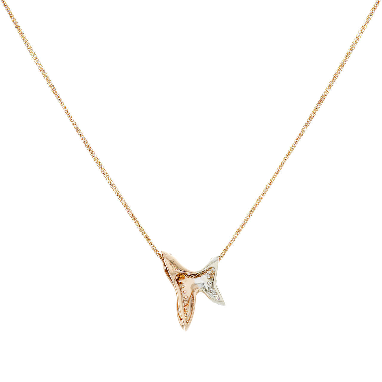 Exclusive 18K Rose Gold & White Gold 0.30 Carat Diamond Pendant — Side View