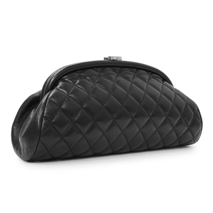 Exclusive Chanel Black Quilted Lambskin Timeless Clutch — Side View