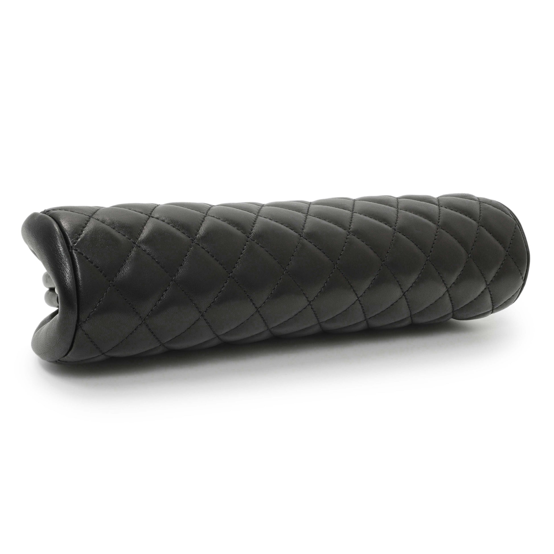 Exclusive Chanel Black Quilted Lambskin Timeless Clutch — Back View