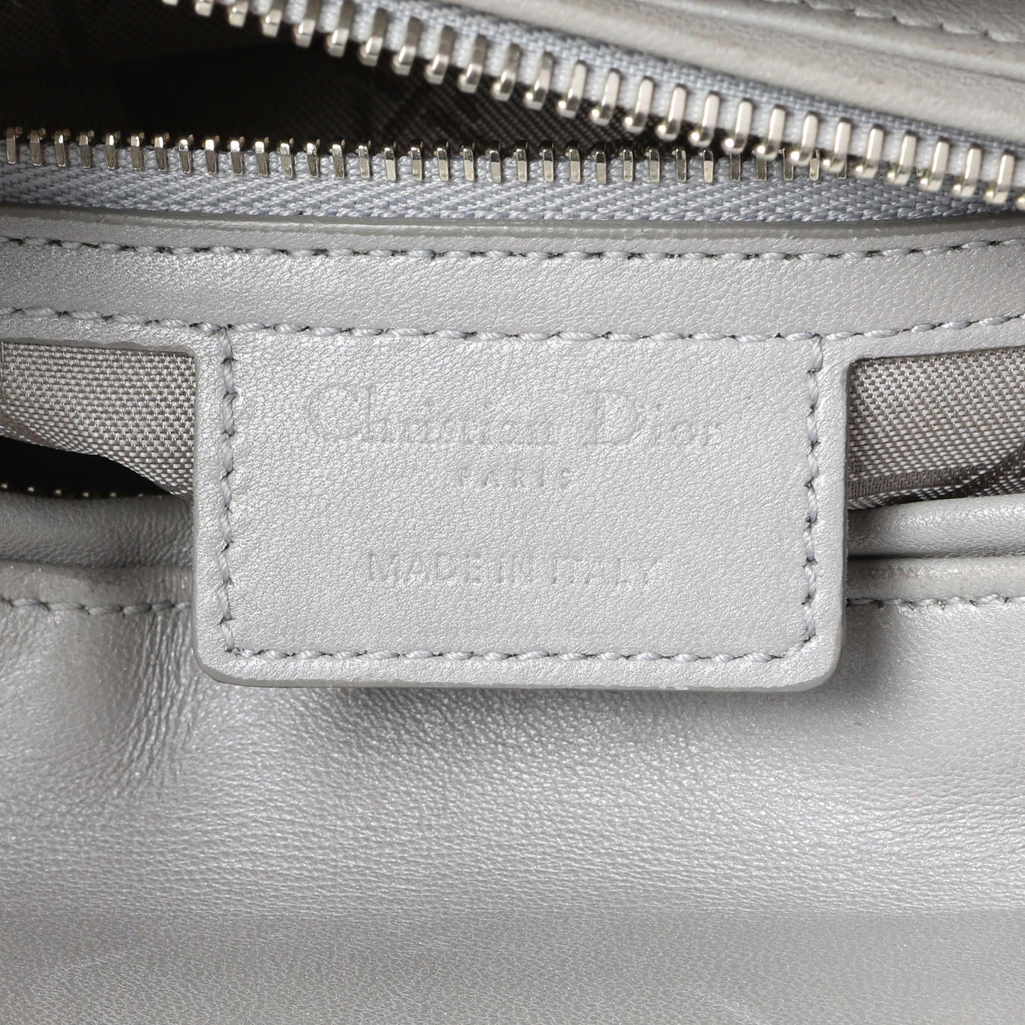 Exclusive Christian Dior Grey Lambskin Cannage Medium Lady Dior — Alternate View 11