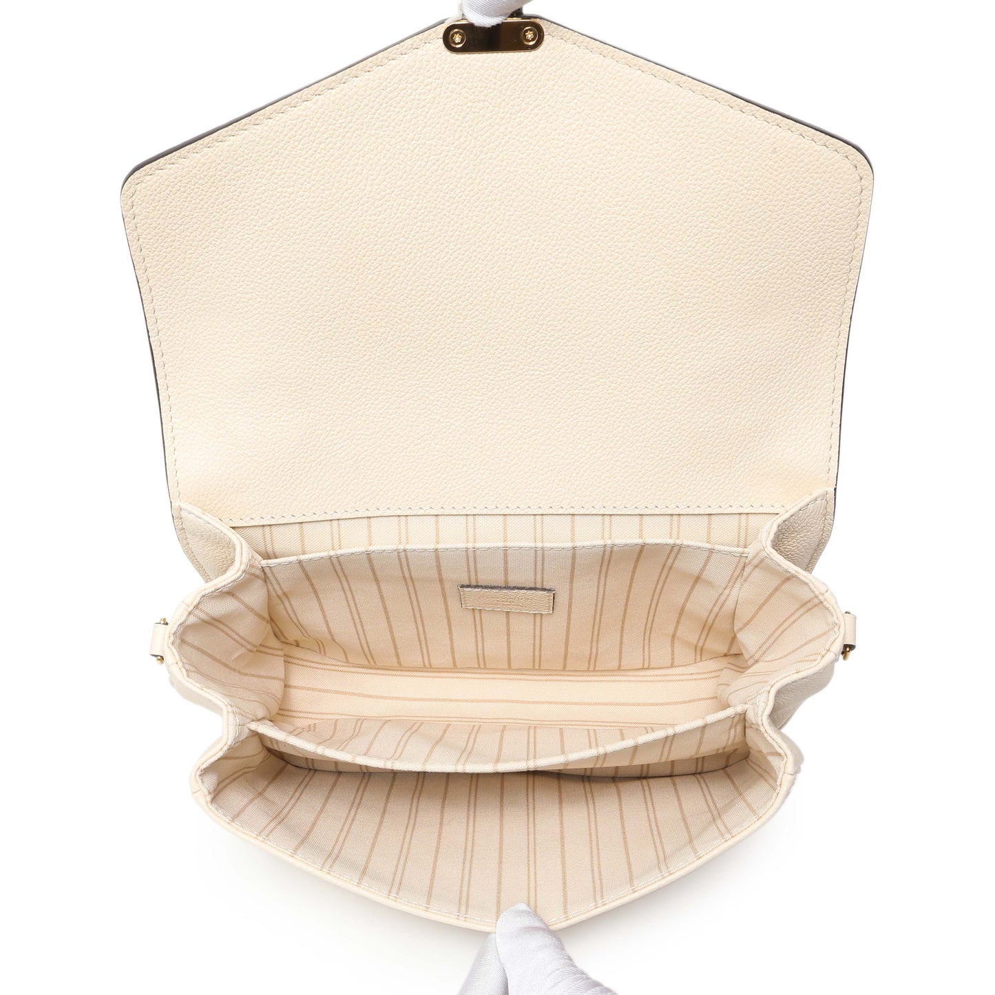 Exclusive Louis Vuitton Creme Empreinte Pochette Metis — Top View
