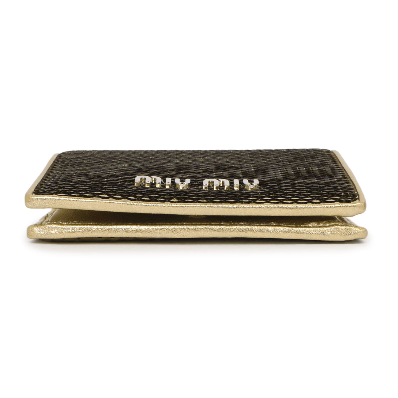 Exclusive Miu Miu Gold Sequin Wallet — Back View