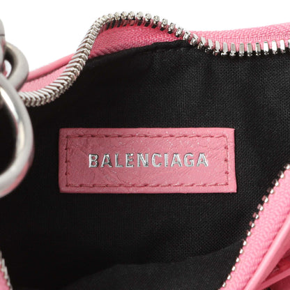 Exclusive Balenciaga Pink Arena Calfskin Leather Le Cagole with Chain — Detail View