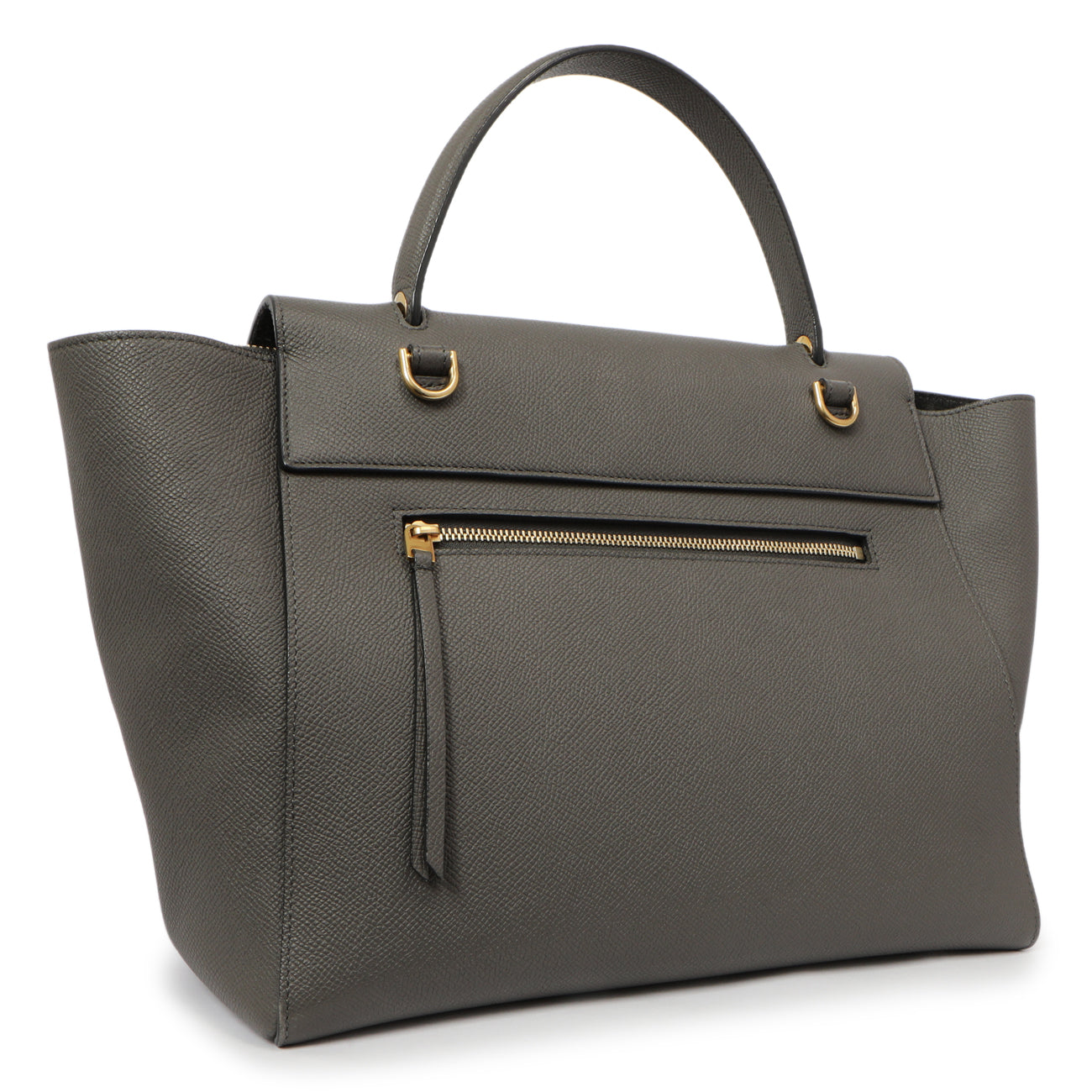 Exclusive Celine Grey Grained Calfskin Mini Belt Bag — Side View