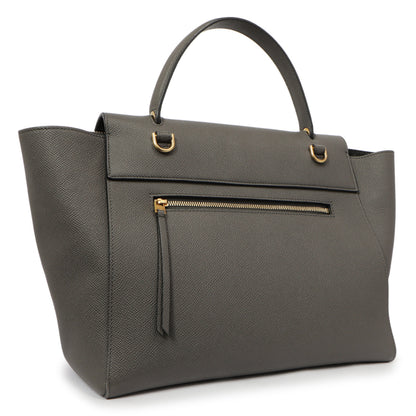 Exclusive Celine Grey Grained Calfskin Mini Belt Bag — Side View
