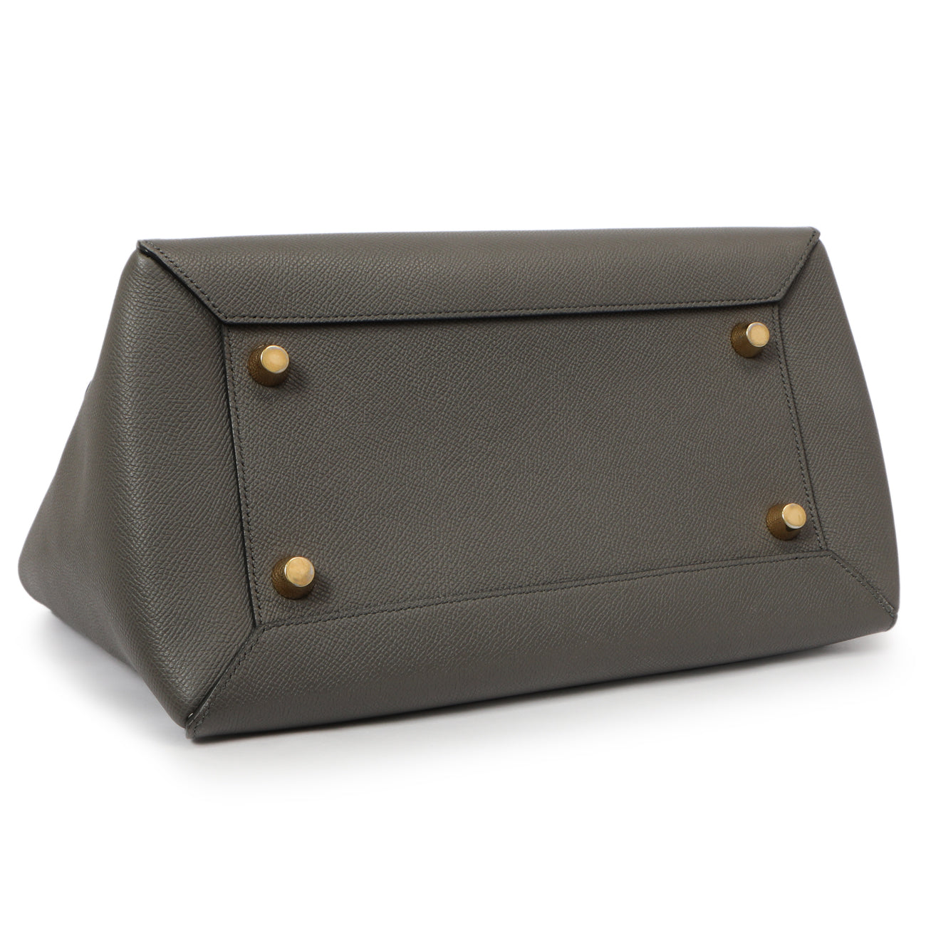 Exclusive Celine Grey Grained Calfskin Mini Belt Bag — Back View