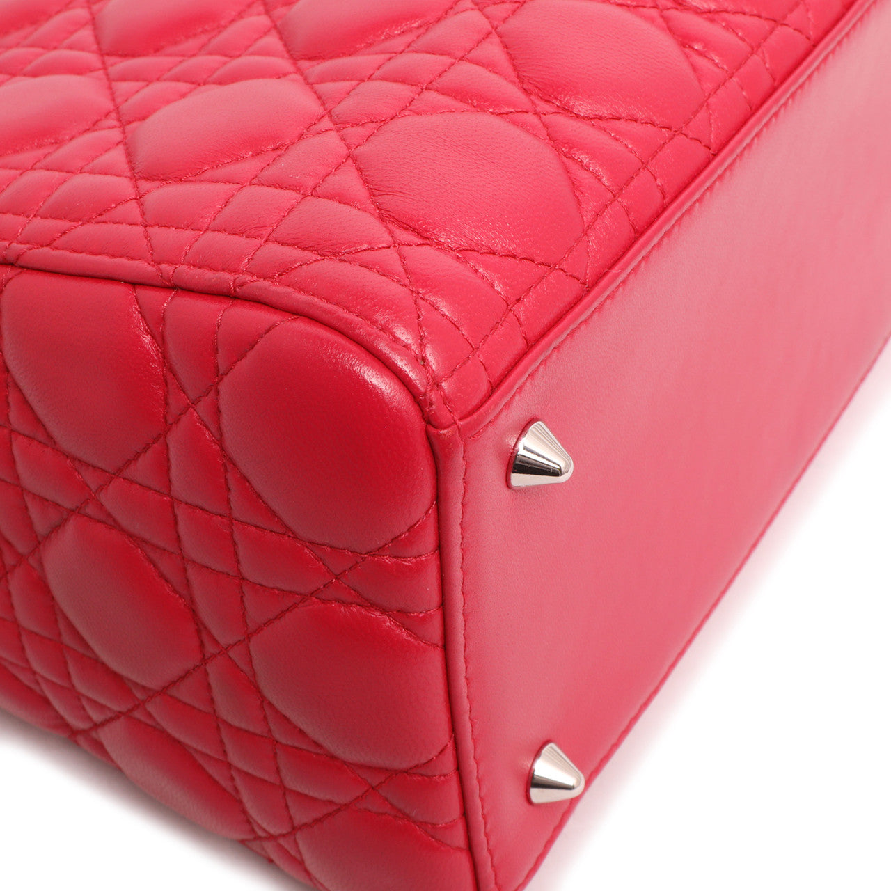 Exclusive Christian Dior Fuchsia Lambskin Cannage Medium Lady Dior — Lifestyle View