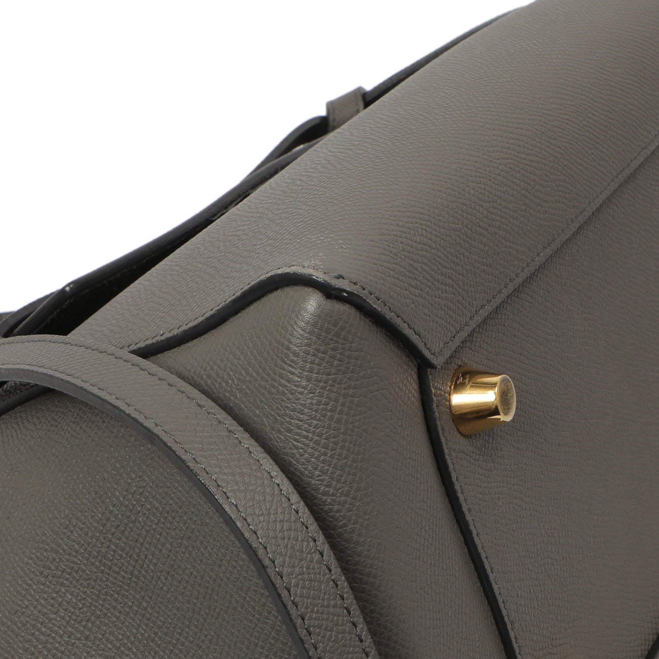 Exclusive Celine Grey Grained Calfskin Mini Belt Bag — Top View
