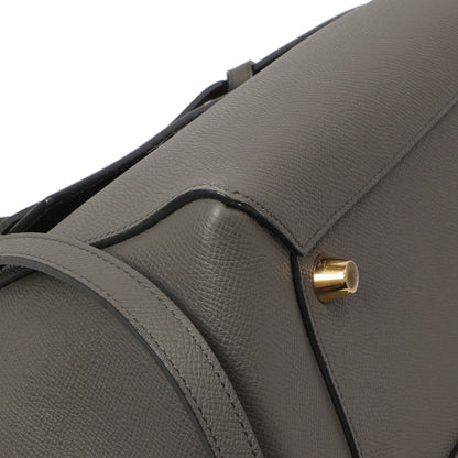 Exclusive Celine Grey Grained Calfskin Mini Belt Bag — Top View