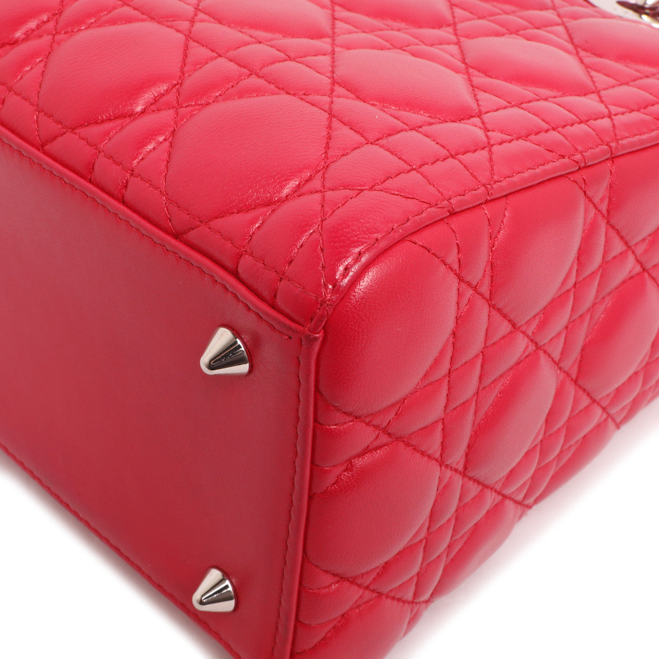 Exclusive Christian Dior Fuchsia Lambskin Cannage Medium Lady Dior — Alternate View 7