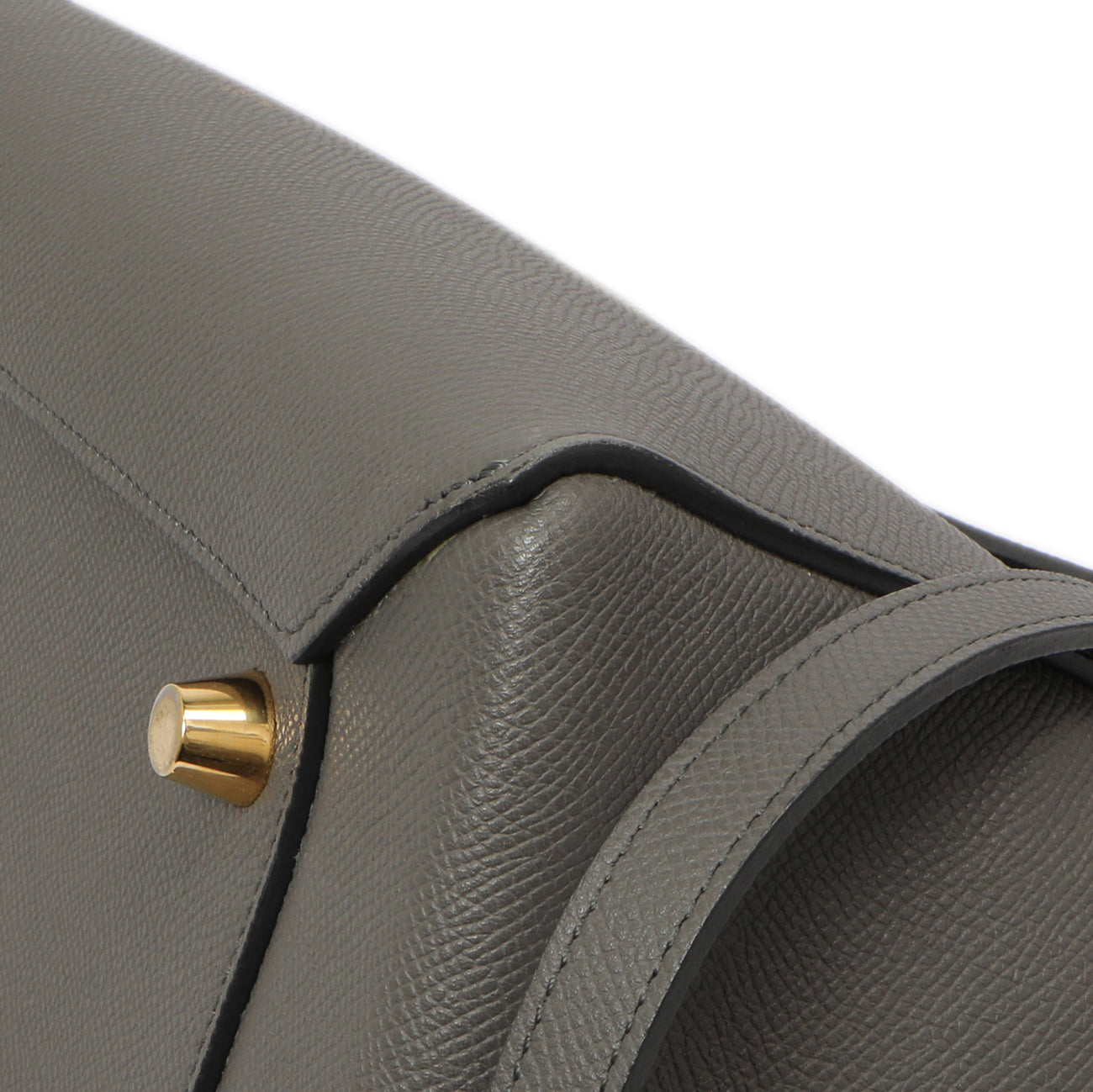 Exclusive Celine Grey Grained Calfskin Mini Belt Bag — Detail View