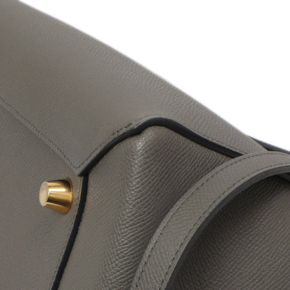 Exclusive Celine Grey Grained Calfskin Mini Belt Bag — Detail View