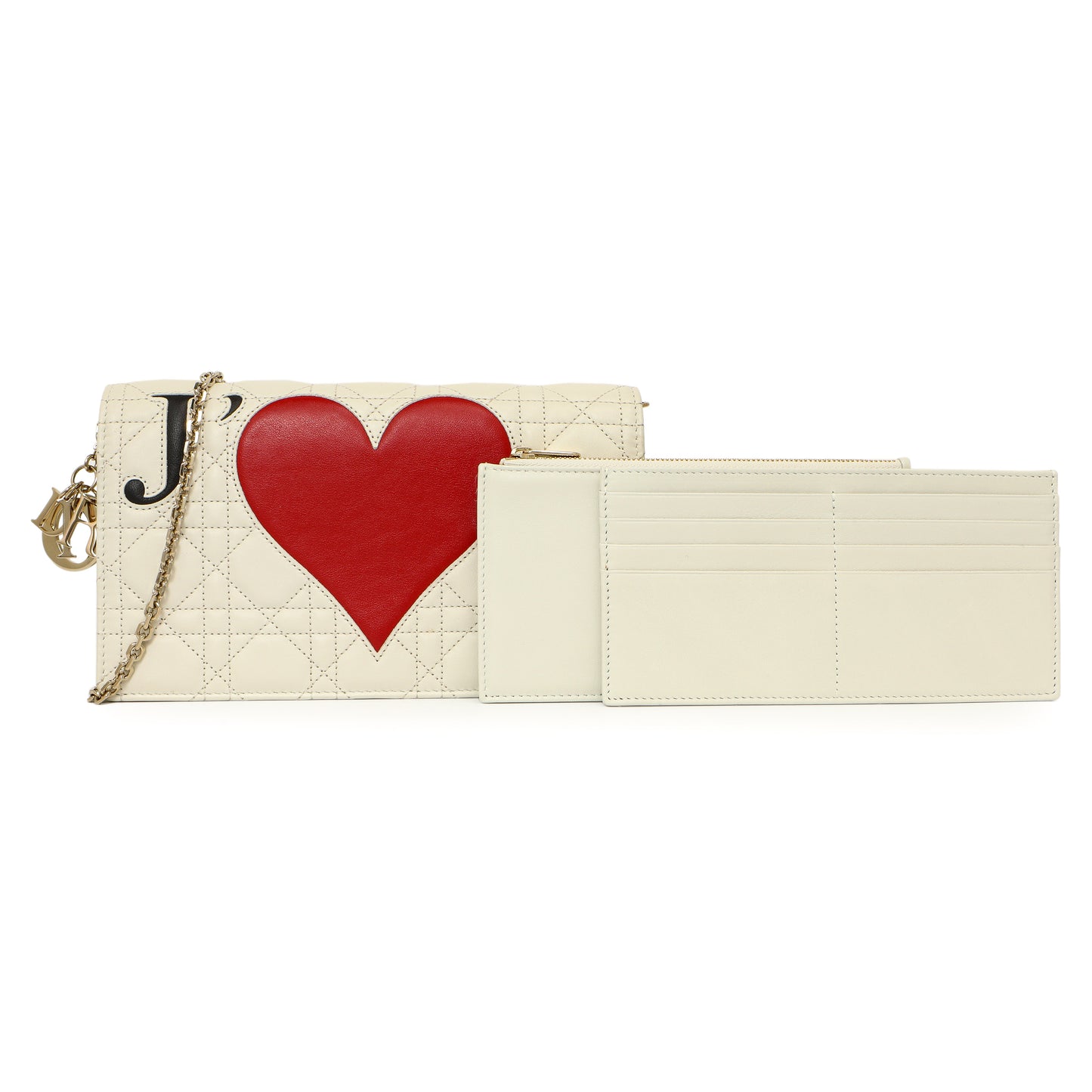 Exclusive Christian Dior Lambskin Cannage DiorAmour Lady Dior Clutch — Front View