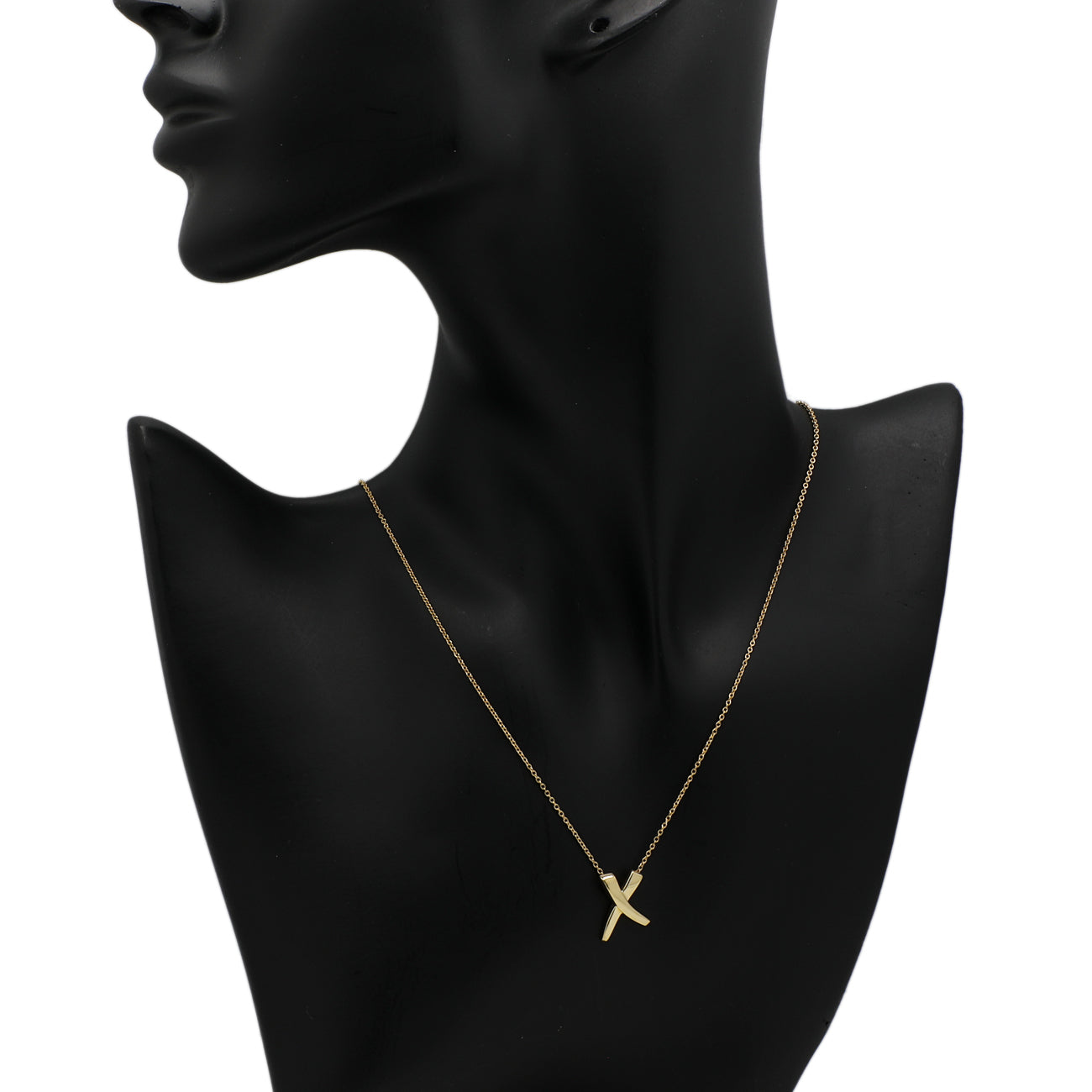Exclusive Tiffany & Co. 18K Yellow Gold Paloma Picasso Graffiti X Pendant Necklace — Detail View
