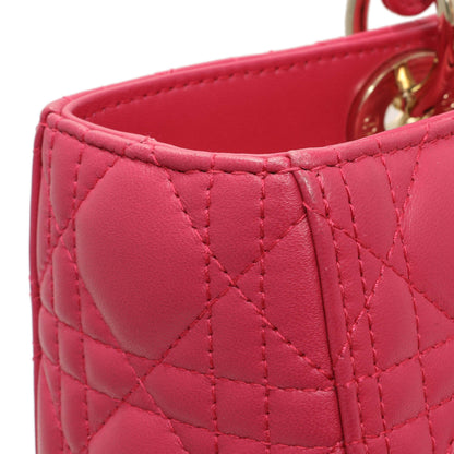 Exclusive Christian Dior Fuchsia Lambskin Cannage Large Lady Dior — Alternate View 11