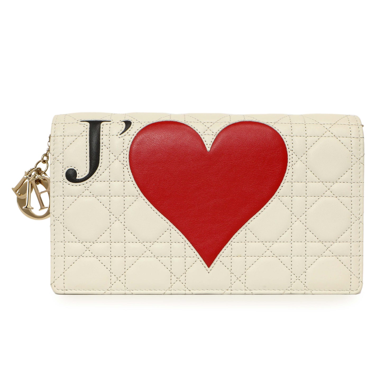Exclusive Christian Dior Lambskin Cannage DiorAmour Lady Dior Clutch — Side View