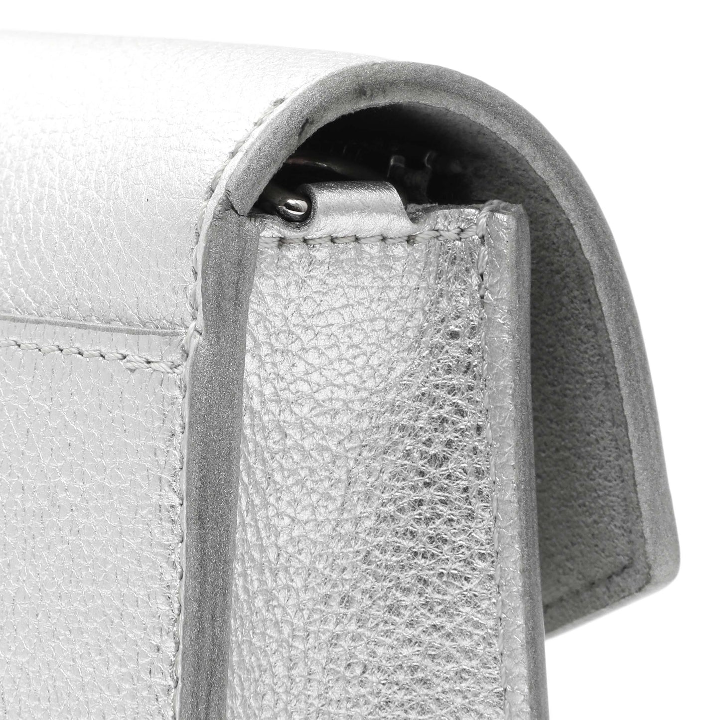 Exclusive Louis Vuitton Silver Soft Calfskin Mylockme Chain Pochette — Alternate View 8