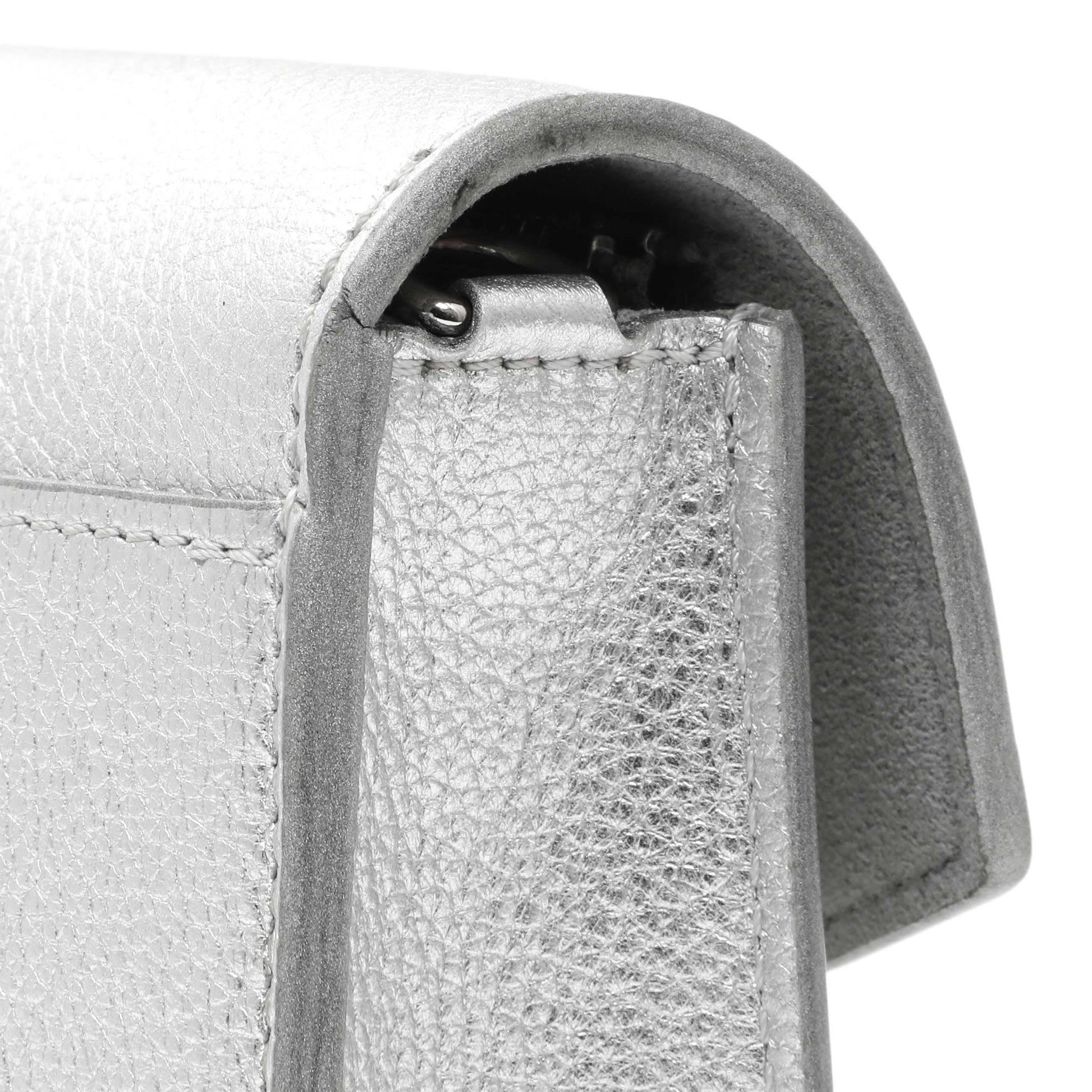 Exclusive Louis Vuitton Silver Soft Calfskin Mylockme Chain Pochette — Alternate View 8