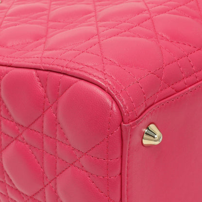 Exclusive Christian Dior Fuchsia Lambskin Cannage Large Lady Dior — Top View