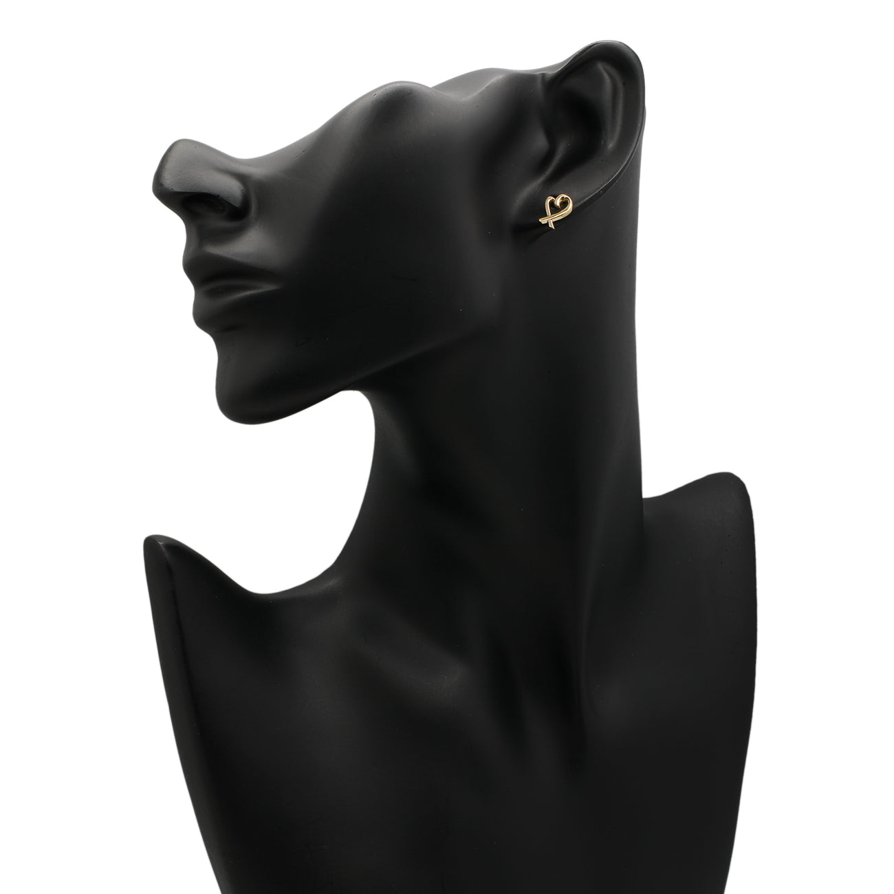 Exclusive Tiffany & Co. 18K Yellow Gold Paloma Picasso Loving Heart Earrings — Back View