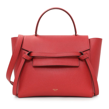 Exclusive Celine Red Grained Calfskin Micro Belt Bag — Front View