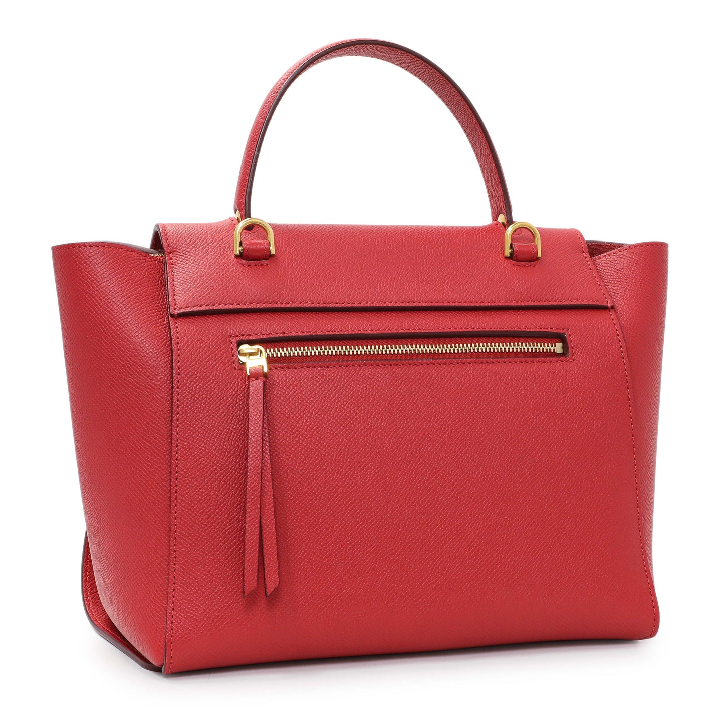 Exclusive Celine Red Grained Calfskin Micro Belt Bag — Side View