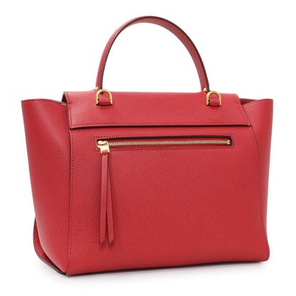 Exclusive Celine Red Grained Calfskin Micro Belt Bag — Side View