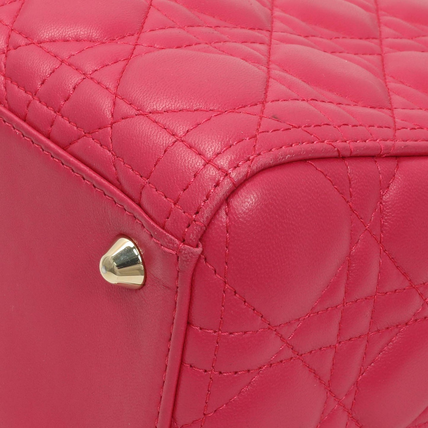 Exclusive Christian Dior Fuchsia Lambskin Cannage Large Lady Dior — Alternate View 7