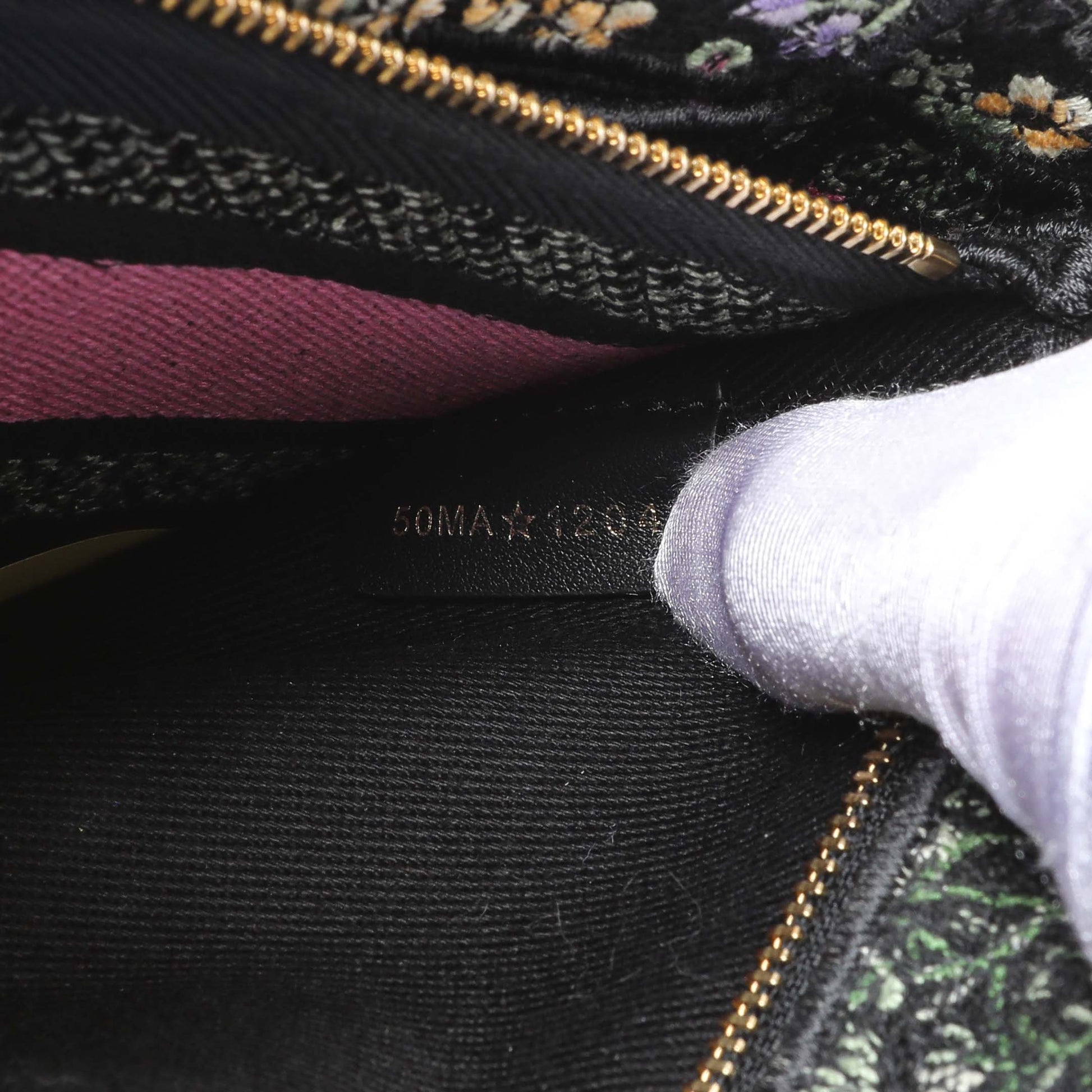 Exclusive Christian Dior Black Pink Embroidered Medium Lady D-Lite — Lifestyle View