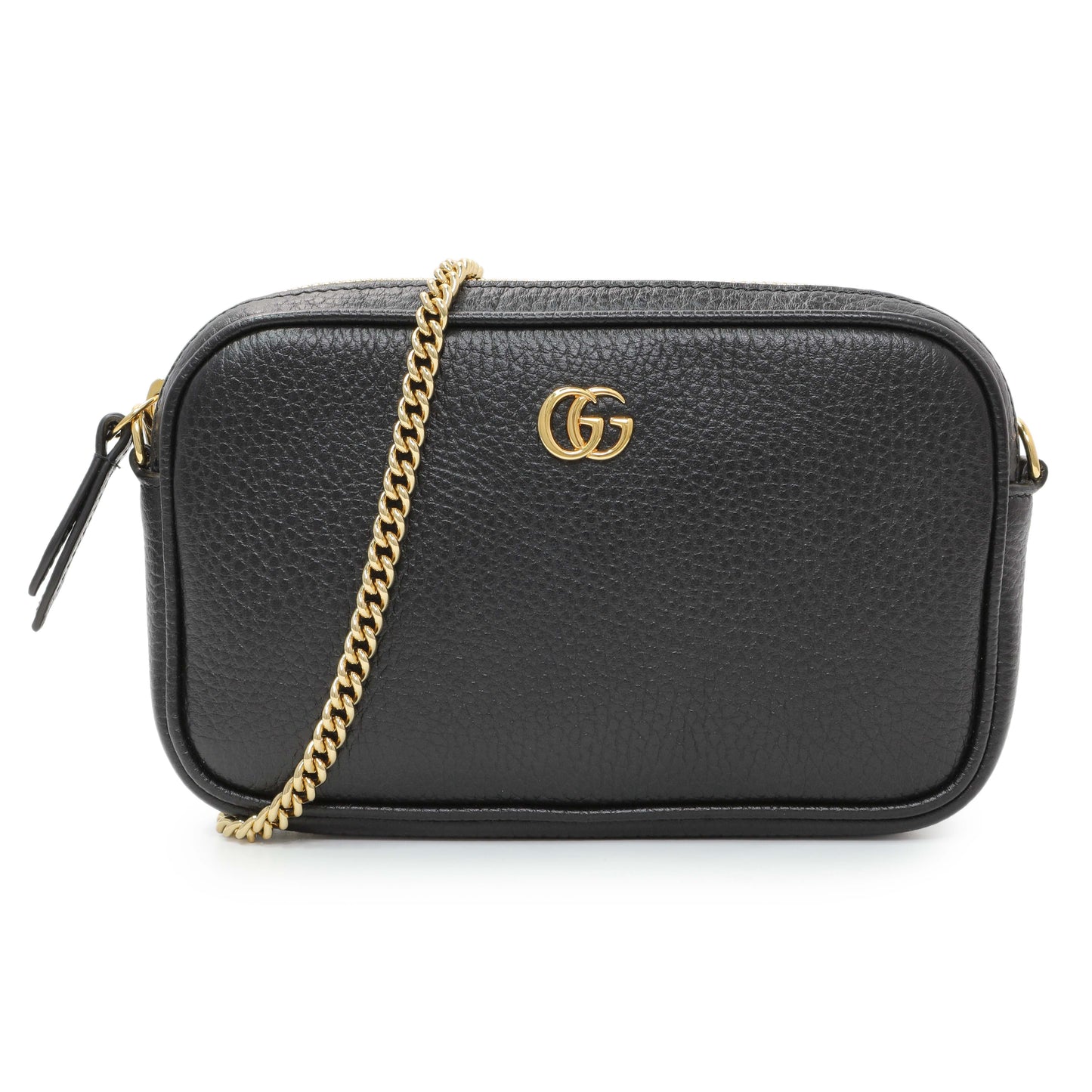 Exclusive Gucci Black Calfskin Super Mini Marmont Shoulder Bag — Front View