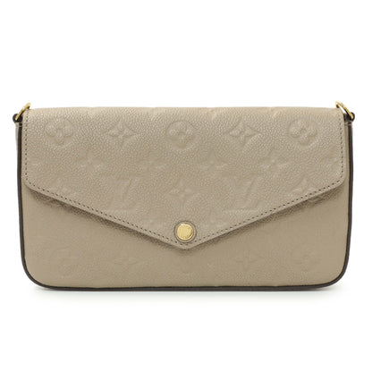 Exclusive Louis Vuitton Tourterelle Empreinte Pochette Felicie Chain Wallet — Side View