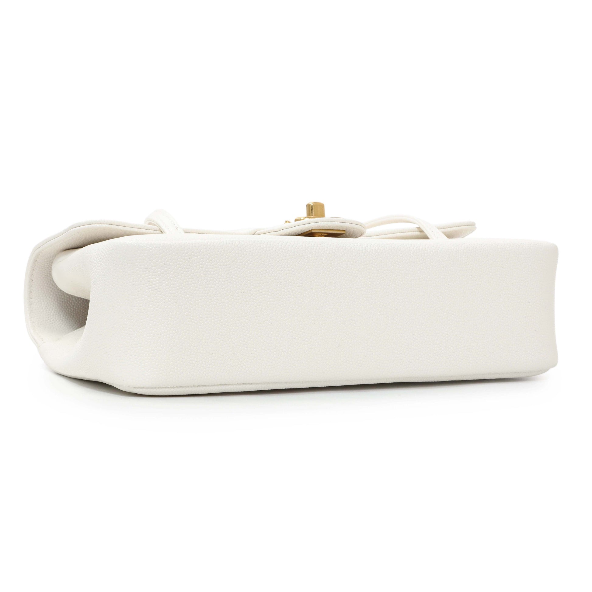 Exclusive Chanel White Shiny Caviar Preppy Coco Small Flap — Back View