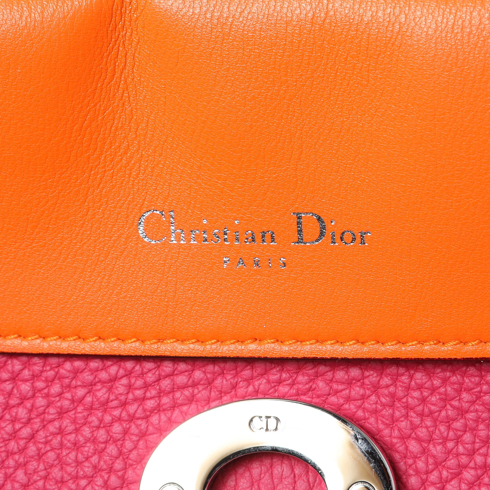 Exclusive Christian Dior Pink Bullcalf Small Be Dior Flap — Detail View
