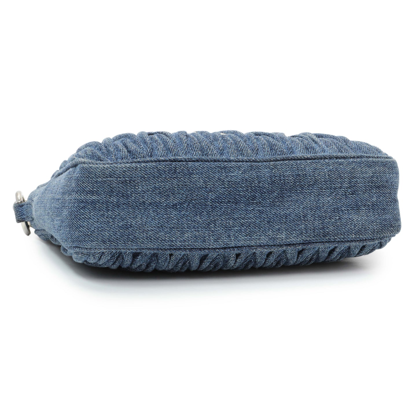 Exclusive Miu Miu Blue Denim Matelasse Crossbody — Back View