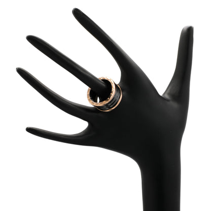 Exclusive Bulgari 18K Rose Gold Ceramic B.Zero1 Four-Band Ring — Back View