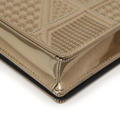 Exclusive Christian Dior Metallic Gold Patent Micro Cannage Diorama Wallet on Chain — Alternate View 7