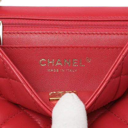 Exclusive Chanel Red Quilted Lambskin Mini Square Flap — Lifestyle View